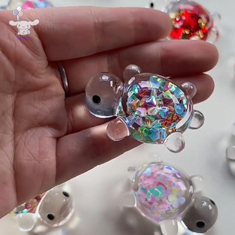 [San] 1pc เต่าเรืองแสงสวนปลา Miniatures เครื่องประดับ Mini Luminous Glitter เต่าตกแต่งบ้านภูมิทัศน์หัตถกรรม POP