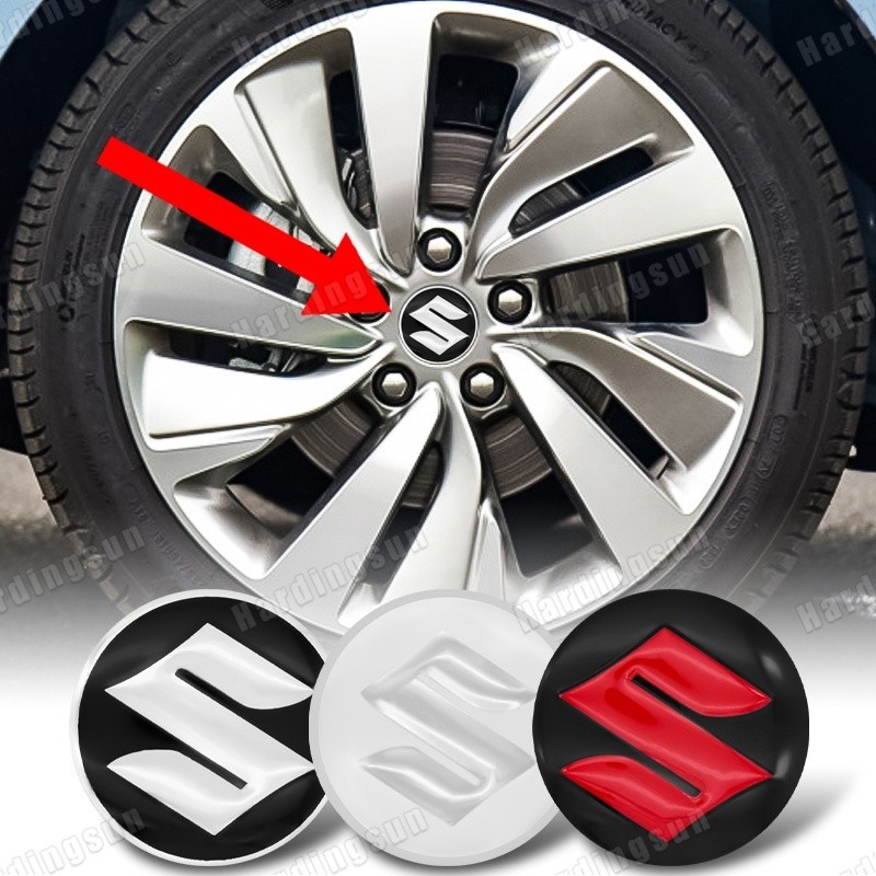 Suzuki 56 มม.ศูนย์ดุมล้อรถ 3D สติกเกอร์ฝาครอบดุมสติกเกอร์สําหรับ Suzuki Kizashi JIMNY Swift-sport Alto Grand-Vitara Splash S-CROSS ACROSS อุปกรณ์เสริม