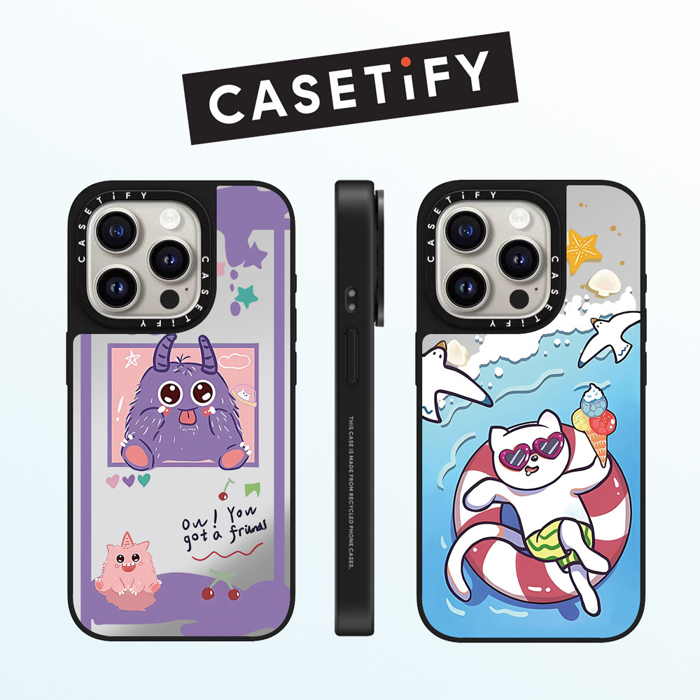 Drop proof CASETIFY เคสโทรศัพท์สําหรับ iPhone 16promax 16pro 16 15Pro 15promax 14promax 13 13promax พิมพ์ด้านข้างเคสแข็งน่ารักการ์ตูน 12promax กรณี iPhone11 คุณภาพสูง