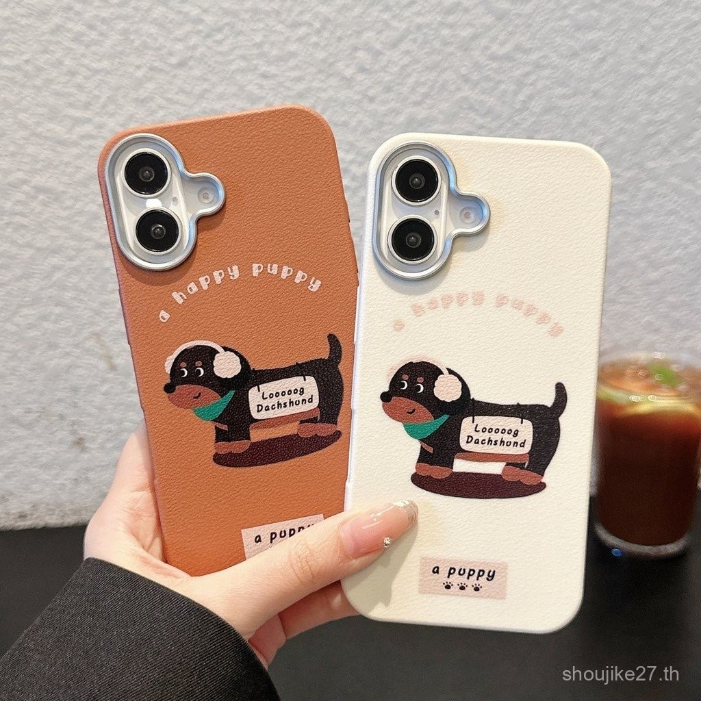 ลายหนังฤดูใบไม้ร่วงและฤดูหนาวสุนัขเคสโทรศัพท์มือถือแอปเปิ้ล iphone14promax การ์ตูน13ดิจิตอลน่ารักเรียบง่ายรวมทุกอย่าง qokt