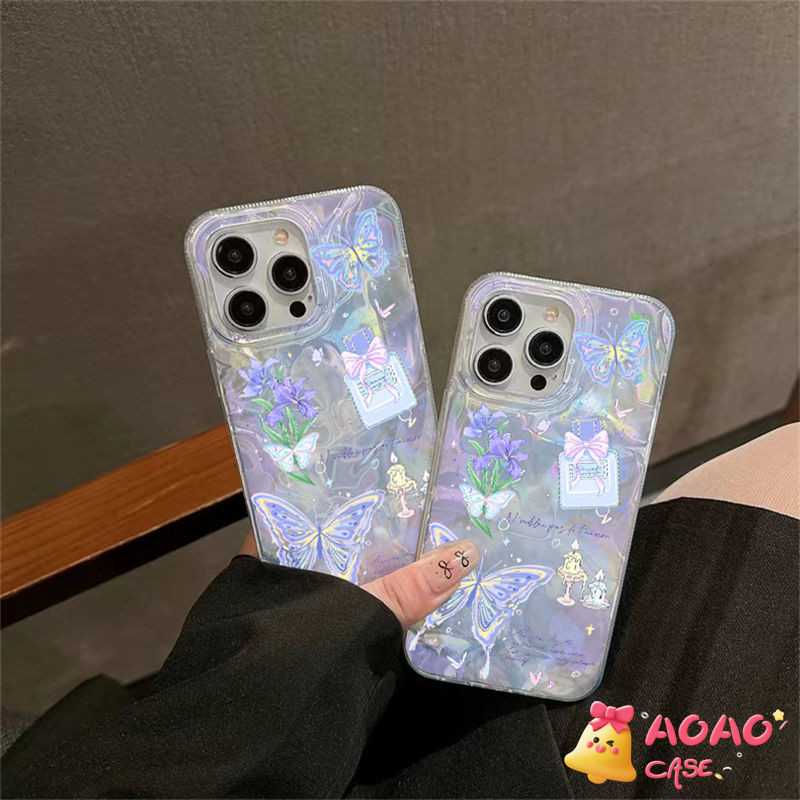 เคสไอโฟน 13 สำหรับ iPhone 11 16 15 13 14 12 Pro Max 16 7 8 15 Plus XR X XS Max SE 2022 ความฝันที่สดใหม่ในฝันของผีเสื้อ