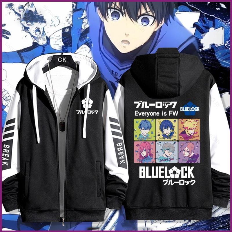 Blue Lock Isagi Yoichi Chigiri Hyoma Nagi Seishiro Bachira Meguru เสื้อซิป Hoodie เสื้อกันหนาวแขนยาว
