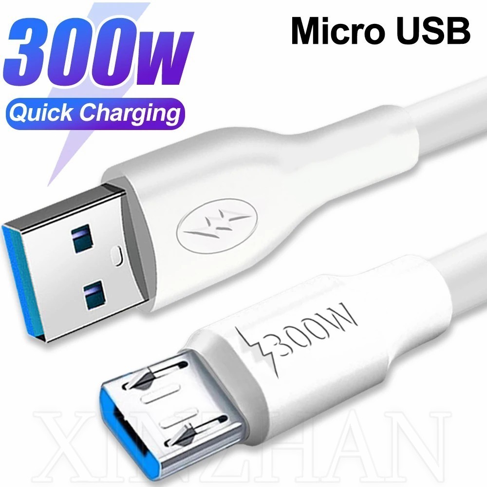 สายชาร์จข้อมูลเร็วสุด 300W - 0.25/1/2M USB-A to Micro-USB Charge Line - สายชาร์จโทรศัพท์ Android ความเร็วสูง - หนา ทนทาน Anti-Break