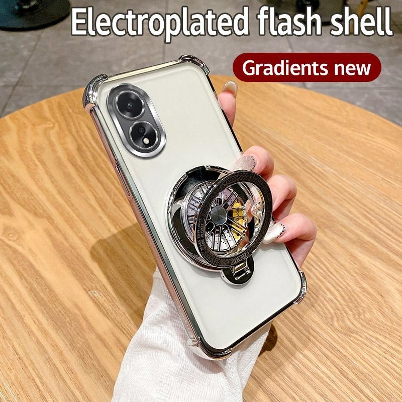 หรูหรากันกระแทกชุบสําหรับoppo A57 A58 A79 A78 A5S A7 A12 Reno 8T 4G 5Gเลนส์ป้องกันElectroplatedกล้องกันชนโปร่งใสฝาครอบโทรศัพท์กรณี