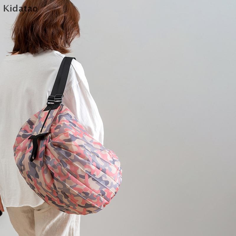Kidatao พับเป็นมิตรกับสิ่งแวดล้อมเดินทางแบบพกพาความจุขนาดใหญ่หนาถุงของชําขนาดใหญ่ใหม่