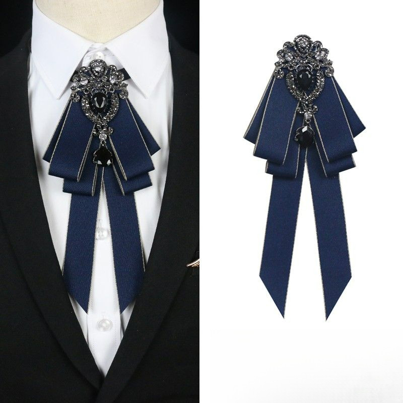 สีทึบผูกโบว์ผู้ชายย้อนยุควิทยาลัยสไตล์อุปกรณ์เสริมสีทึบ unisex