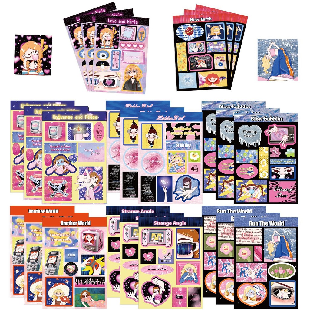 8sheepts Poca Girls New World Graffiti สติกเกอร์สําหรับจักรยานบัญชีมือกล่องดินสอ Decals LanLanStickersWorld
