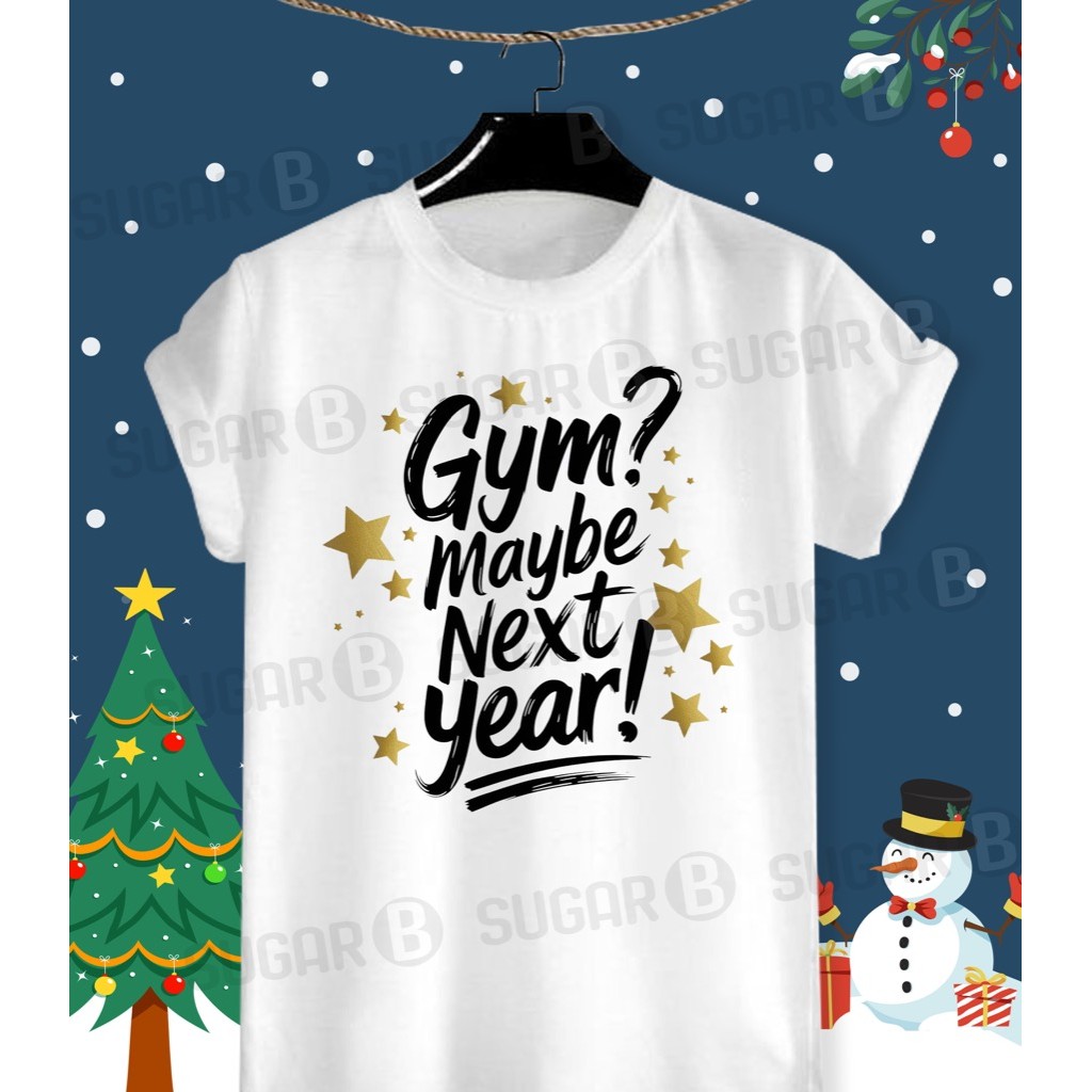 เสื้อยืดวันปีใหม่ Merry Christmas & HNY 2025 ผ้า TK ใส่สบาย สีสันสดใส ใส่สบาย ไม่ยืดไม่ย้วย