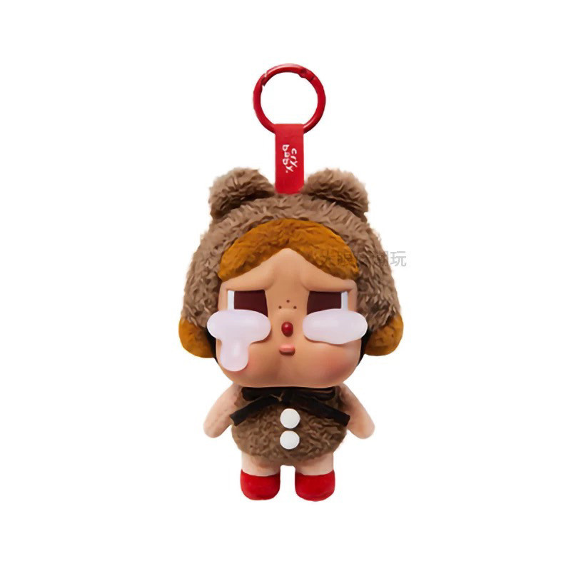 Popmart ฟองมาร์ท crybaby น้ำตาโรงงานชุดหน้าไวนิลตุ๊กตากล่องตาบอดร้องไห้จี้เด็กอุปกรณ์ต่อพ่วง