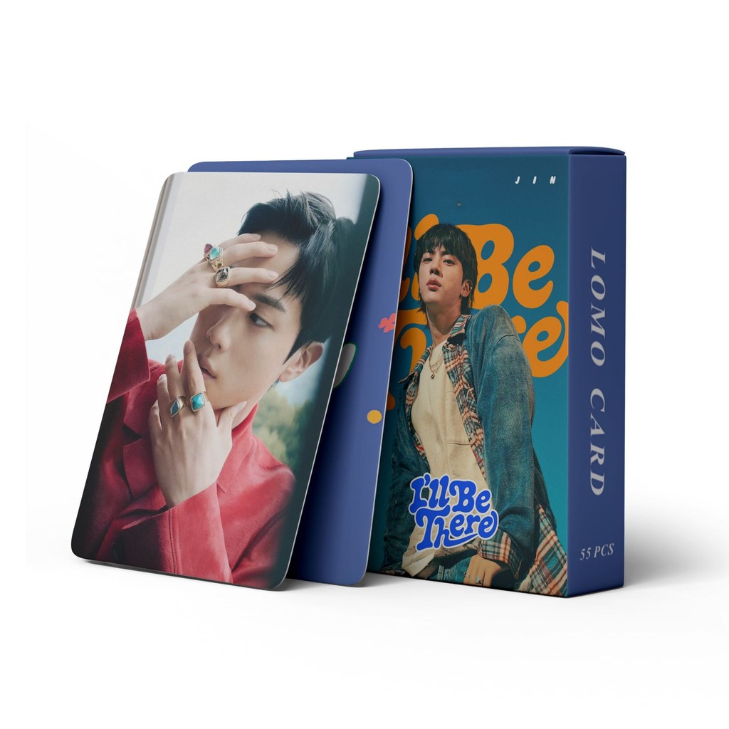 50-55pcs BT-S JIN HAPPY เลเซอร์โฮโลแกรม Lomo การ์ด Jung Kook I AM STILL 11th Anniversary FESTA โปสกา