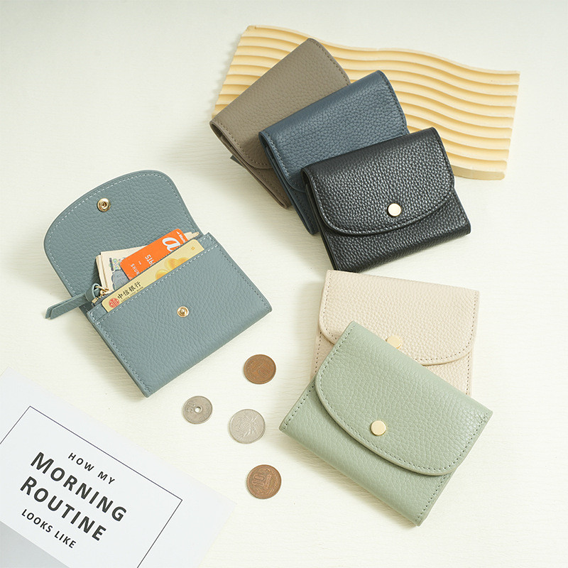 กระเป๋าใส่เหรียญหนังแท้แบบใหม่กระเป๋าใส่เหรียญผู้หญิงกระเป๋าใส่เหรียญหนังวัวชั้นแรกกระเป๋าสตางค์ใบเล็กหลายช่องกระเป๋าสตางค์ส