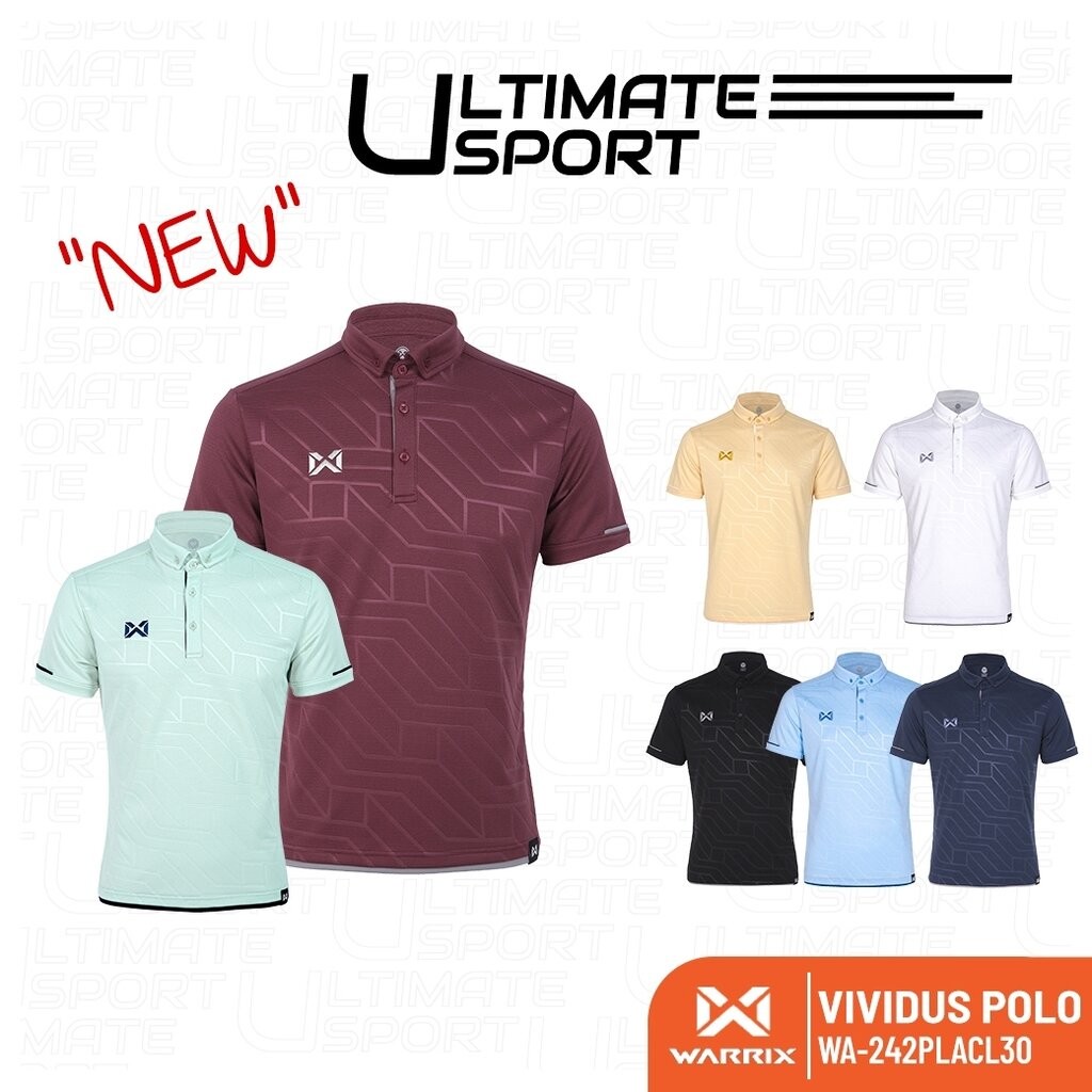 Warrix เสื้อโปโลวาริกซ์ วอริกซ์ Vividus แขนสั้น คอปก ใส่สบายไม่ต้องรีด WA-242PLACL30 ดำ/กรมท่า/ฟ้า/ขาว/เหลือง/เขียวอ่อน