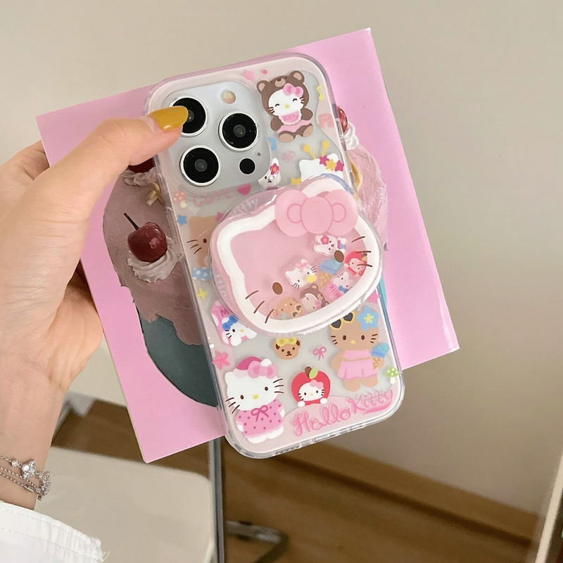 เคส OPPO Realme Note 70 60 50 C67 C63 C65 C61 C53 C55 C51 C25Y C21Y C31 C35 C30S C30 C21 C15 C12 C25S C25 C11 2021 2020 C20 Narzo 30A N53 50i 50A Prime Crystal Kitty Acrylic Quicksand Support Cartoon Pink Girly Silicone Soft Phone Case TM 37