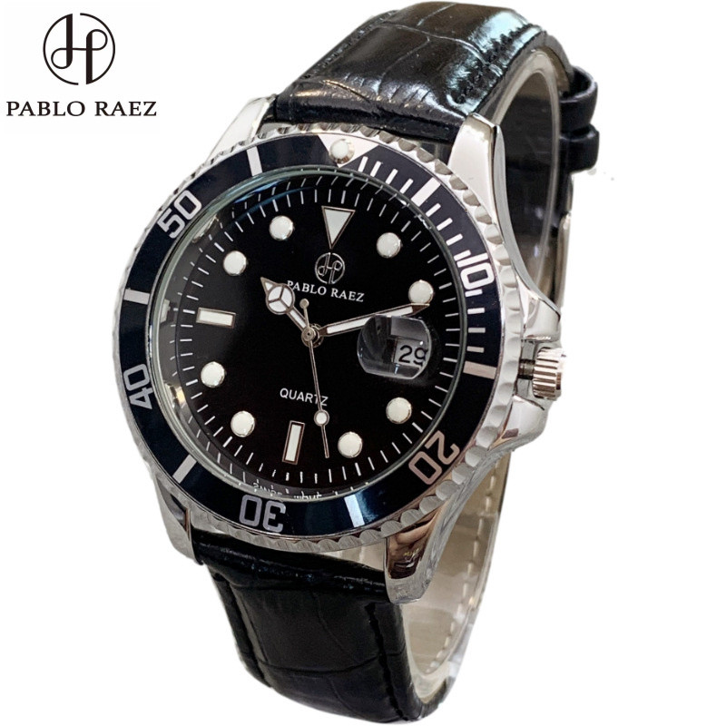 PABLO RAEZ Brand Black Waterproof Mens Business Luminous Quartz Watch