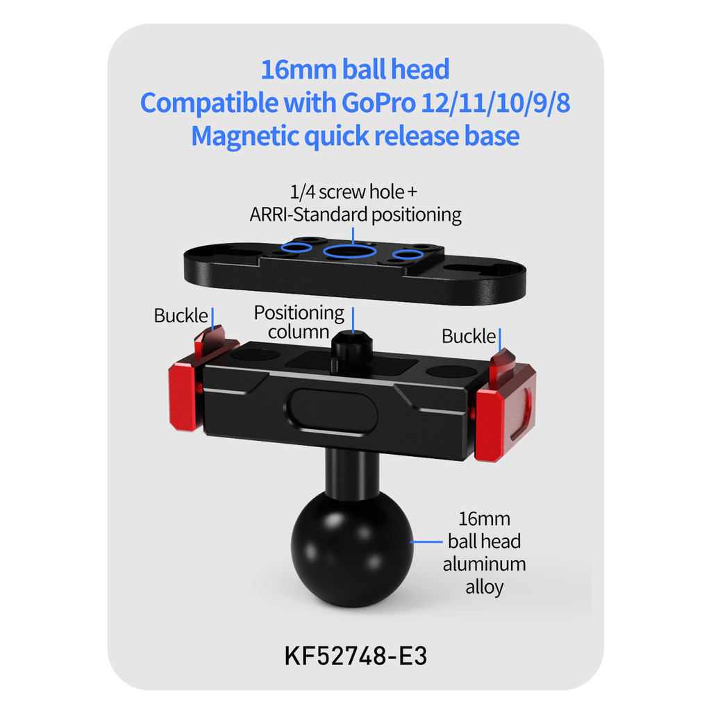 อลูมิเนียมอัลลอยด์n52แม่เหล็กดูดที่แข็งแกร่งด่วนปล่อยคณะกรรมการอะแดปเตอร์ฐานเมาสําหรับโกโปรฮีโร่13 12 11 10 9 8กล้องแอคชั่นแคมเมรา - รูปที่ 5