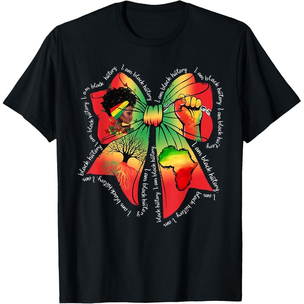 Coquette Bow Black History Is American Patriotic African T-Shirt