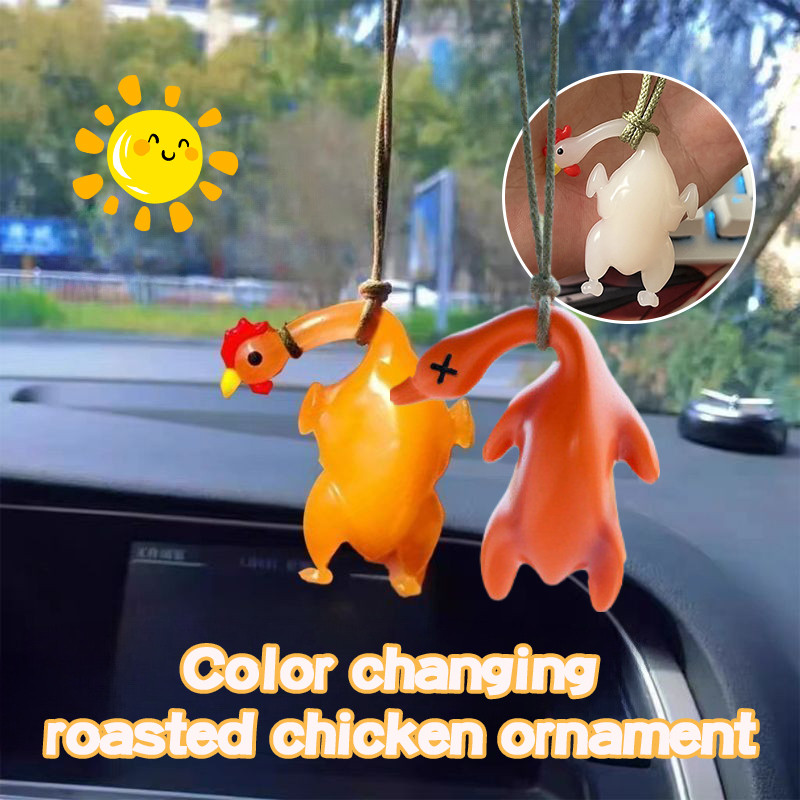 เปลี่ยนสีไก่ย่างพวงกุญแจภายในรถแขวนเครื่องประดับของขวัญเซอร์ไพรส์