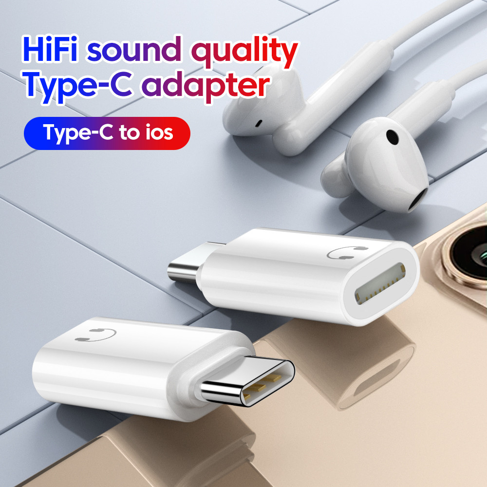 อะแดปเตอร์หูฟัง USB-C เป็น Lightning อะแดปเตอร์แปลงเสียง AUX
