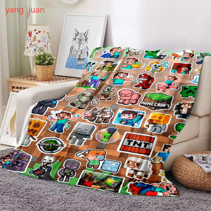 ผ้าห่ม มายคราฟ นุ่มและอบอุ่น มีเสน่ห์ โลกของฉัน แซนด์บ็อกซ์ ตัวละครเกม 3ง พิมพ์ขนแกะโยนผ้าห่ม - รูปที่ 2