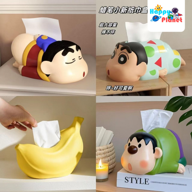 กล่องทิชชู่การ์ตูนชินจังแบบเปลือย กล่องทิชชู่การ์ตูนชินจัง กล่องทิชชู่สำหรับห้องนั่งเล่น ที่วางระดับไฮเอนด์ ของขวัญเครื่องประดับน่ารัก YPYA