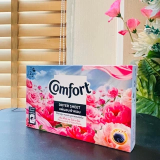 (แผ่นอบผ้าหอม) คอมฟอร์ท ให้ผ้านุ่ม หอมละมุน ลดรอยยับ Dryer sheet 40 แผ่น/1กล่อง