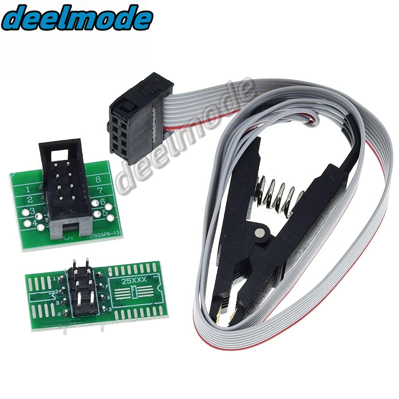 SOIC8 SOP8 คลิปทดสอบสําหรับ EEPROM 93CXX/25CXX/24CXX การเขียนโปรแกรมวงจรในโปรแกรมเมอร์ USB TL866CS T