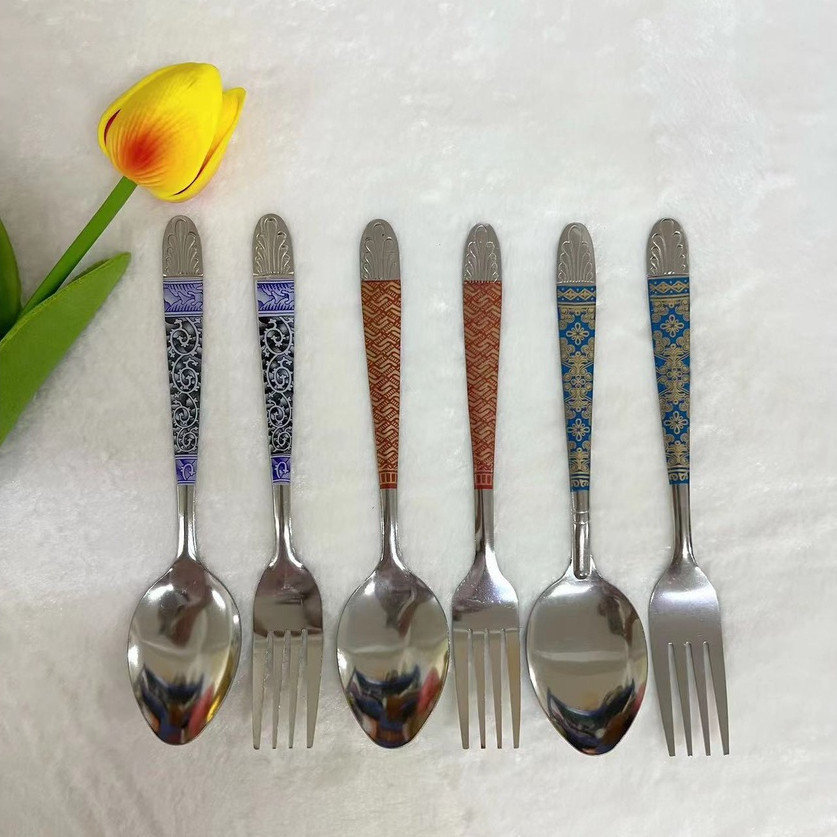 🚚 ค่าขนส่งสนับสนุน 🚚 สแตนเลส พิมพ์บนโต๊ะอาหาร พร้อมชุดช้อนส้อมและช้อนอาหารตะวันตก 🚚 ส่งภายใน 24 ชั่วโมง 🚚
 - รูปที่ 3