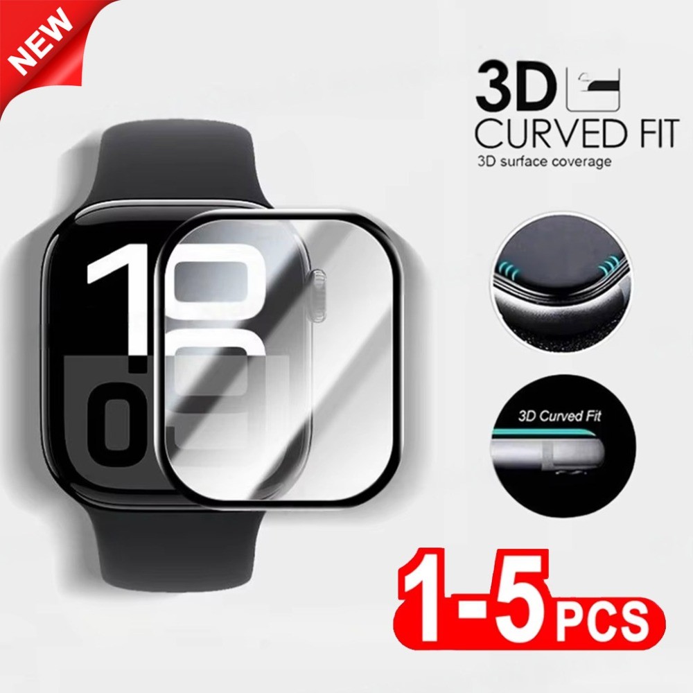 ฟิล์มกระจกกันรอย 3D โค้งเต็มจอ HD สําหรับ Apple Watch Series 10/Ultra/9/8/7/6/SE/5/3 ขนาด 38/40/41/42/44/45/46/49 มม.