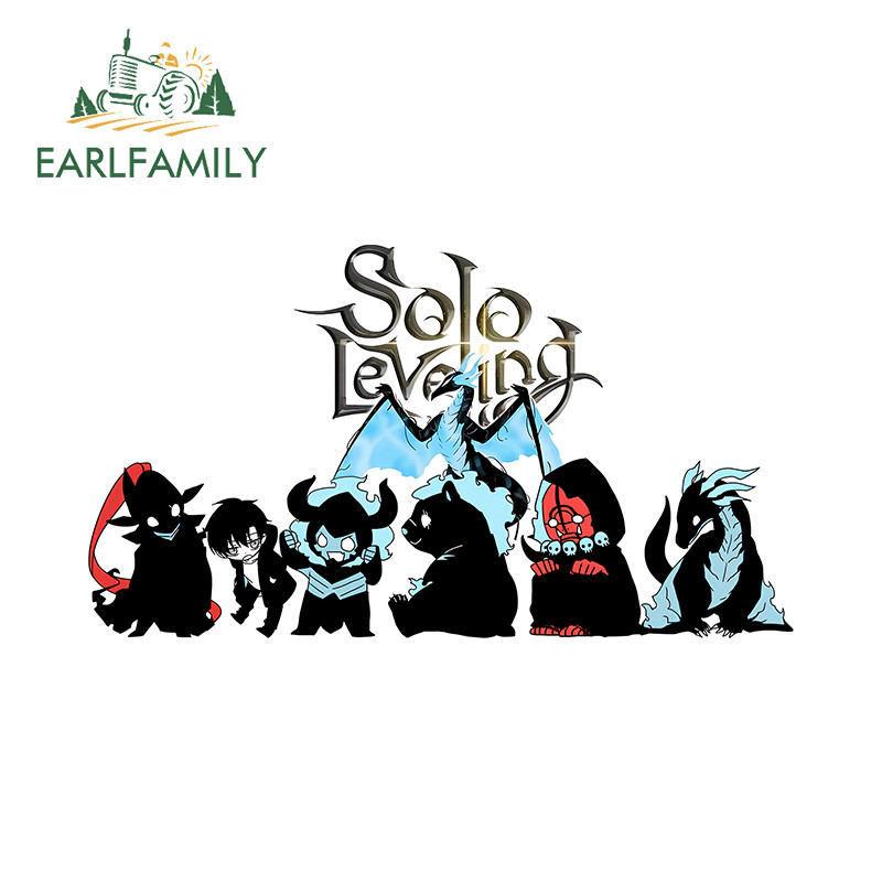EARLFAMILY Solo Leveling สติกเกอร์รถ Occlusion Scratch Campervan กระจกมองหลังสเก็ตบอร์ดแล็ปท็อปไวนิล Decal กันน้ํา Amusing ป้ายรถ