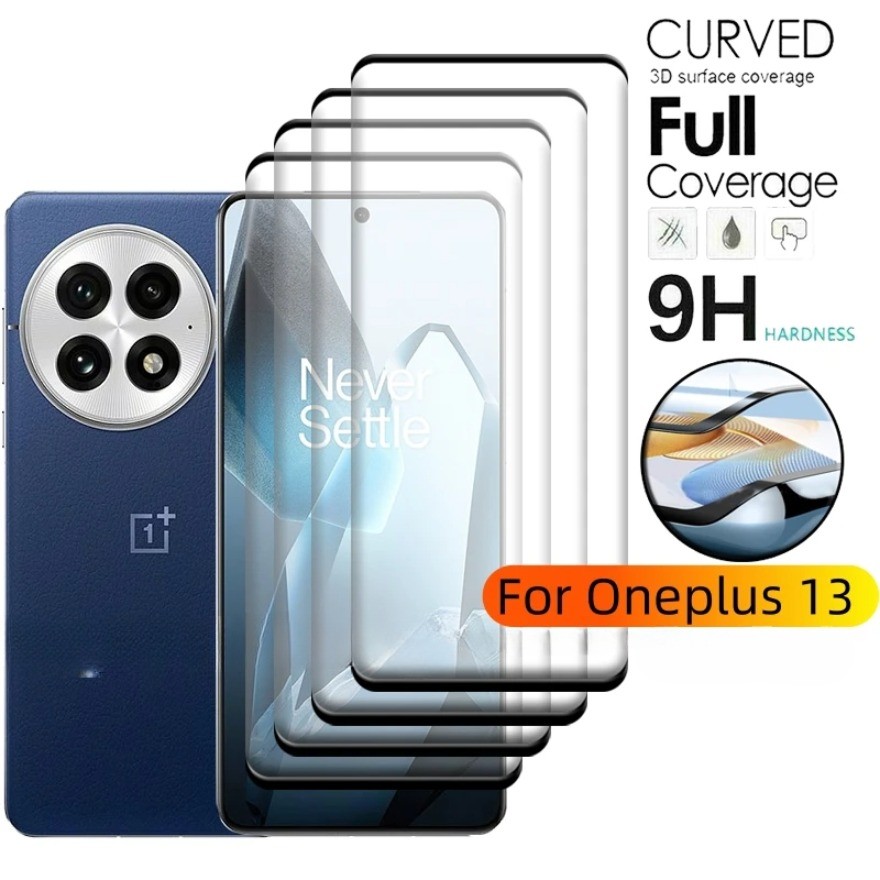 1/2/3/4PCS สําหรับ OnePlus 13 แก้ว OnePlus 13 กระจกนิรภัยป้องกัน 9H คลุมทั้งหมดหน้าจอโค้ง Protector 