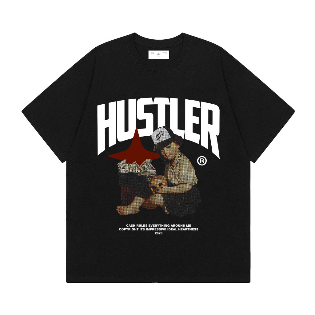 เสื้อยืด Iiih Hustler เสื้อยืดสีดํา