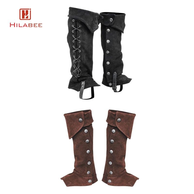 [hilabee] Pirate Boot Tops รองเท้ากันน้ํา Gothic Knight Boots Case Boot Covers สําหรับคอสเพลย์เทศกาล