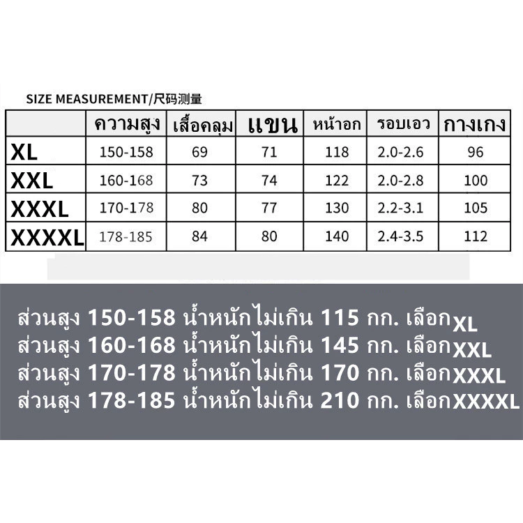เสื้อกันฝนแบบแยกเสื้อและกางเกง มีที่กันหน้า thumbnail 9