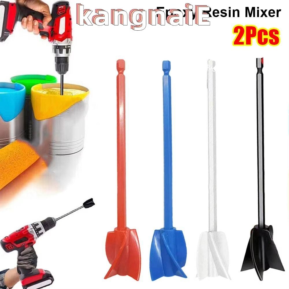 KANGNAI เครื่องผสมเรซินอีพ็อกซี่ 2 ชิ้น, เครื่องผสมเม็ดสีพลาสติก 165 ซม., พร้อมหัวจับสว่านผสมกวน Paddle Rod อุปกรณ์เสริมเครื่องมือไฟฟ้า