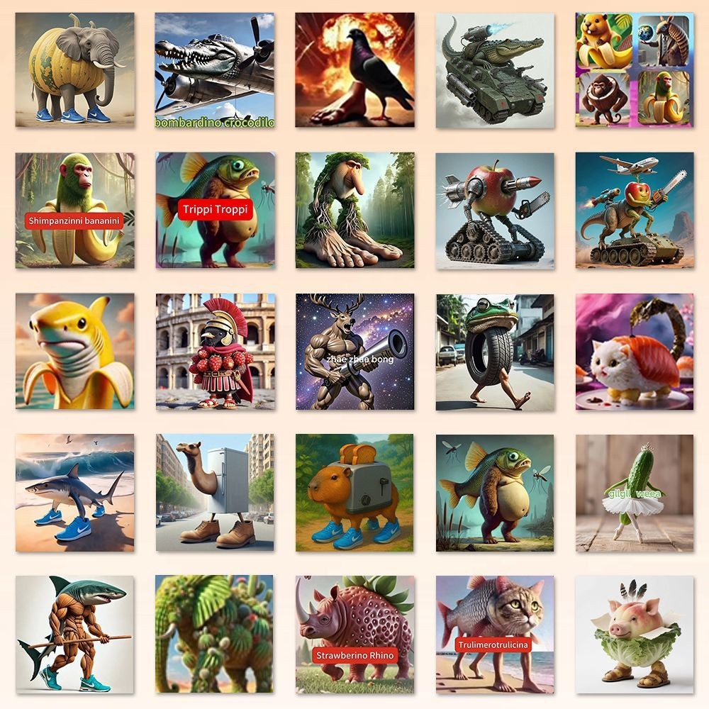 105 ชิ้น/เซ็ต tung tung tung sahur Stickers สติกเกอร์สร้างสรรค์บทคัดย่อประติมากรรมทรายสติกเกอร์สําหรับเด็ก