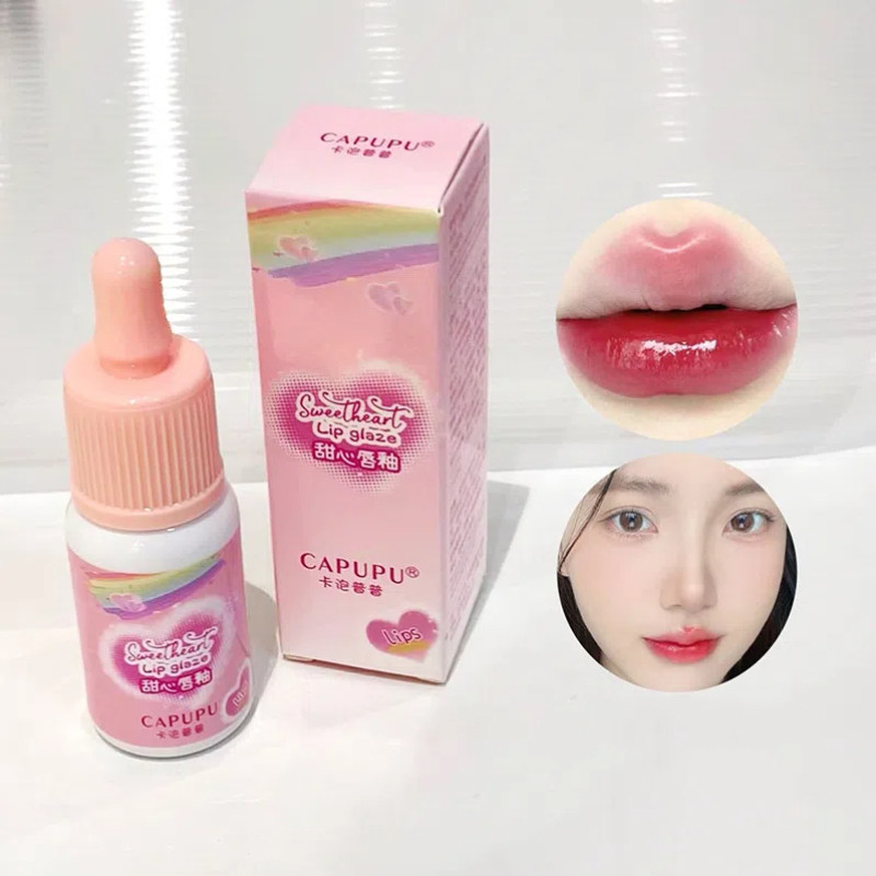 CAPUPU Sweetheart Lip Glaze Mirror Water Gloss ลิปสติกนักเรียนให้ความชุ่มชื้น