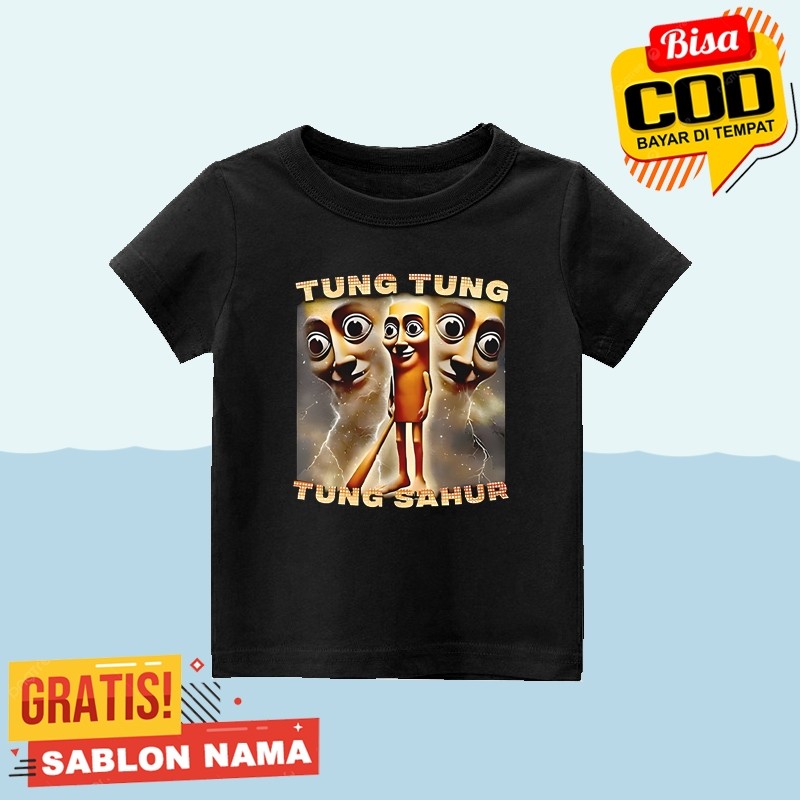 Kaos Anak Tung Tung Sahur ฤดูร้อน Casual Cotton Tops สําหรับผู้ชายผู้หญิงเด็กผู้หญิงแขนสั้น Tshirt T