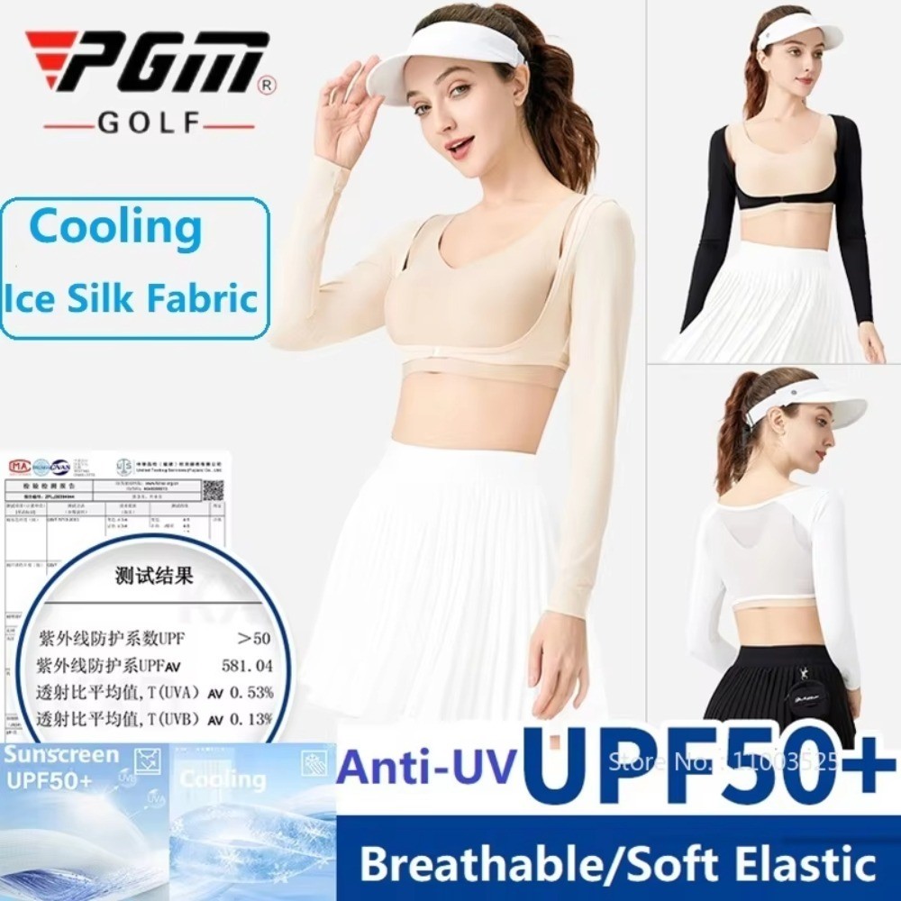 PGM YF798 ฤดูร้อนครีมกันแดดแขนยาวผ้าคลุมไหล่เสื้อด้านล่าง Lady Anti-UV Ice Silk Top