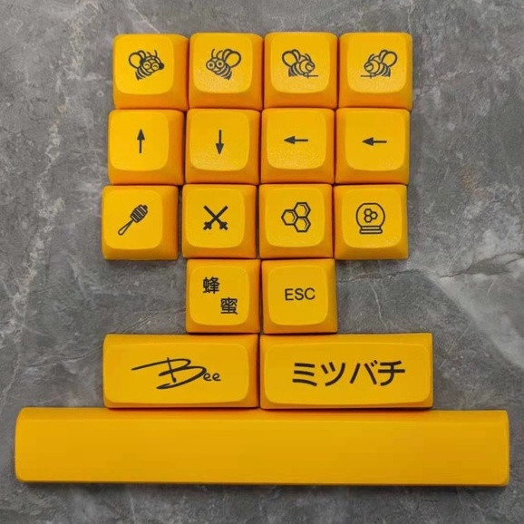 17 ชิ้น XDA นมน้ําผึ้ง Keycap ระเหิด PBT Keycap สําหรับคีย์บอร์ดแบบกลไก