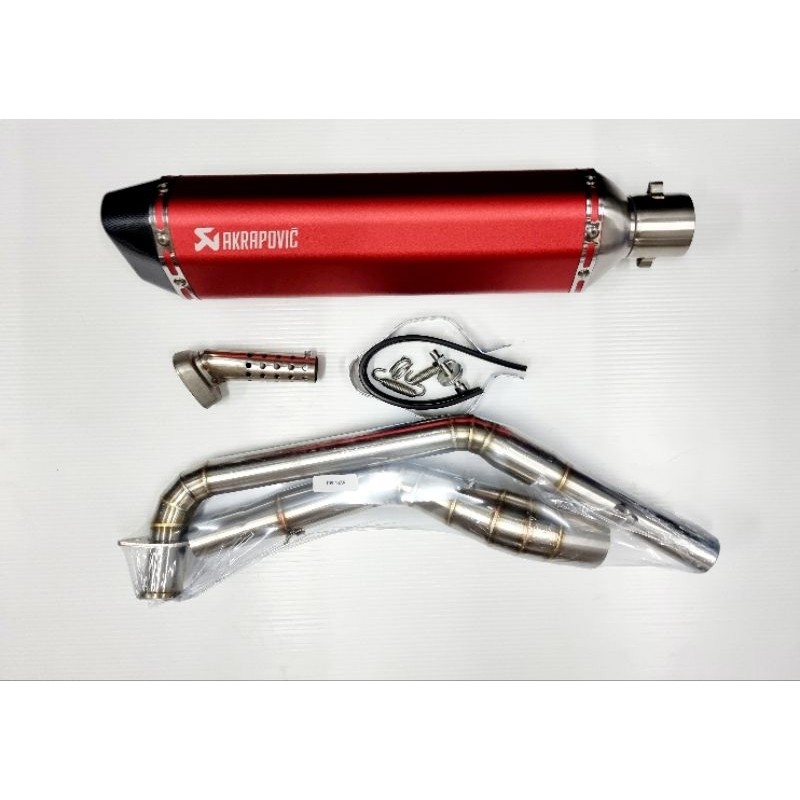 คอท่อ New R15 / MT 15 / XSR 155 พร้อมปลายท่อ  Akapovic ตัวผอม ยาว 18 นิ้ว งานดีมาก ฟรีจุกลดเสียง - รูปที่ 3
