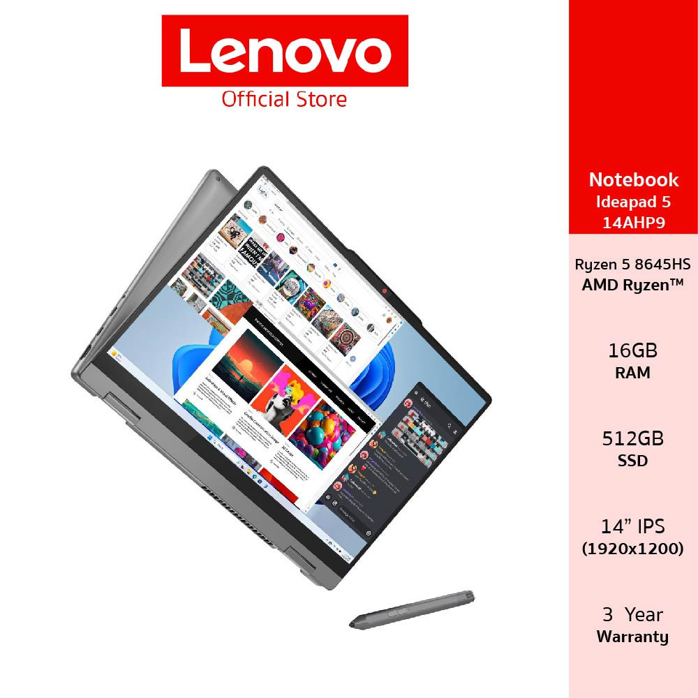 Lenovo Ideapad 5 2-IN-1 14AHP9(83DR008CTA)Notebook Ryzen 5 8645HS 16GB SSD 512GB 14" IPS