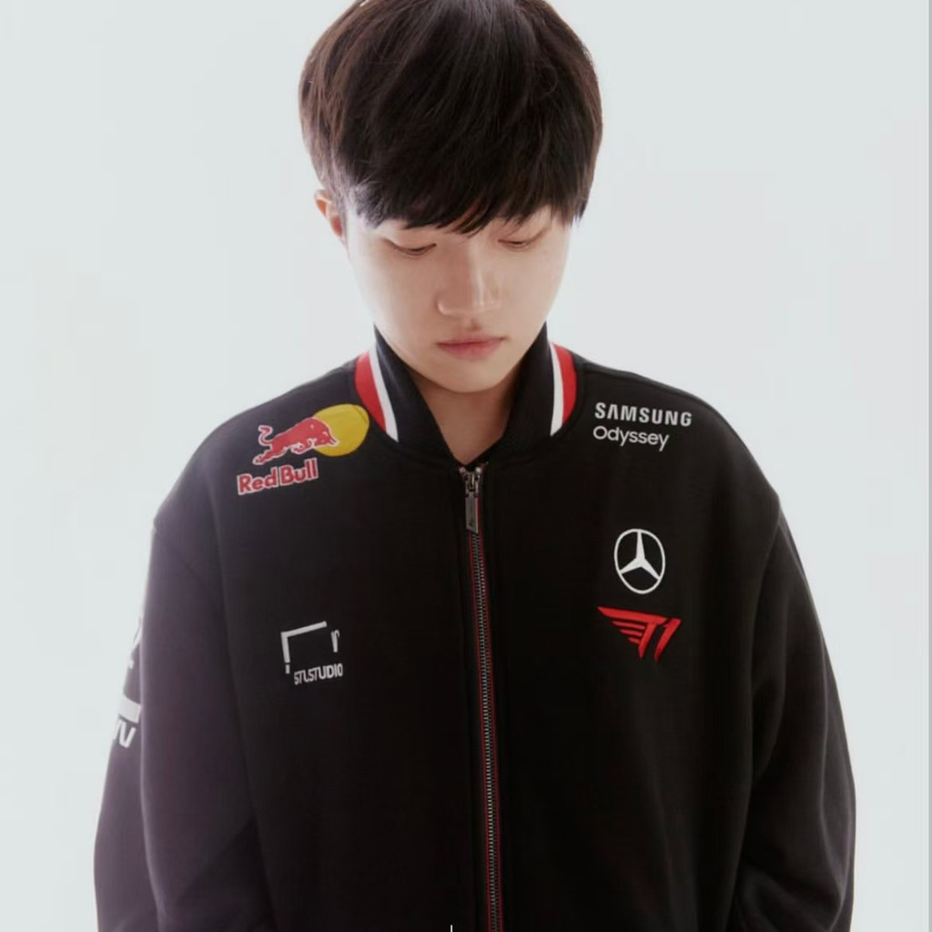 2nd Team Uniform Jacket T1 Team msi Jacket Faker Same Style ชุดเบสบอลปักสีดํา
