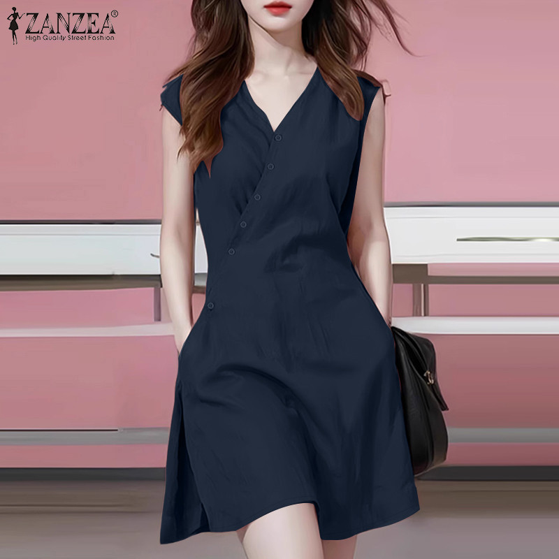 ZANZEA تنورة كورية A-Line بجيوب — صورة 4