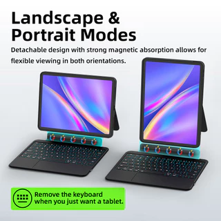 GOOJODOQ คีย์บอร์ดฝาครอบป้องกันสําหรับ IPad การเชื่อมต่อทันทีผ่านตัวเชื่อมต่ออัจฉริยะแยก Meyboard แม่เหล็ก