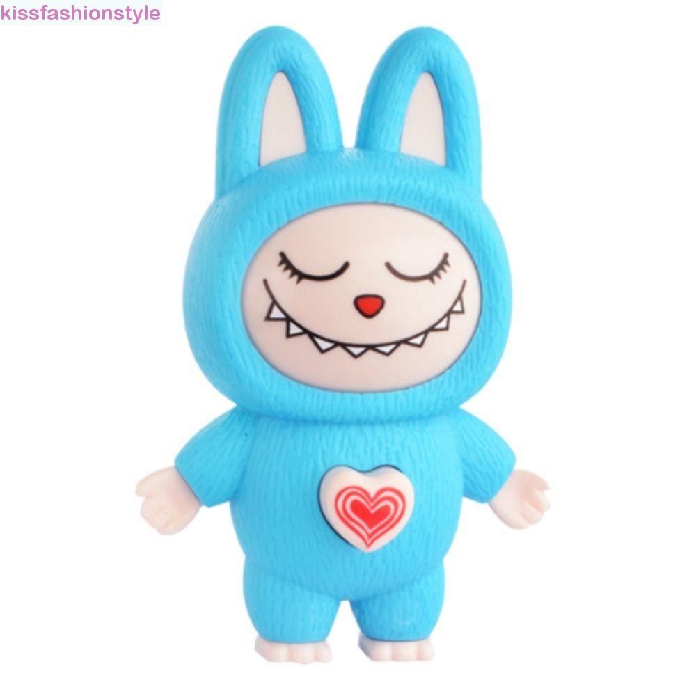 Kissfashionstyle Labubu ตุ๊กตาเปลี่ยนหน้า,งานฝีมือ DIY 3 ของเล่นเปลี่ยนหน้าหน้า,ของเล่นรูป Interactive เปลี่ยนหน้าการ์ตูน Smile Face แต่งหน้าของเล่นเด็กเด็กผู้หญิง