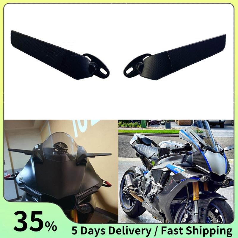 กระจกรถจักรยานยนต์ดัดแปลงลมปีกปรับหมุนกระจกมองหลังสําหรับ YAMAHA R15 R25 R3 R1 R1S R6 R6S V2 V3