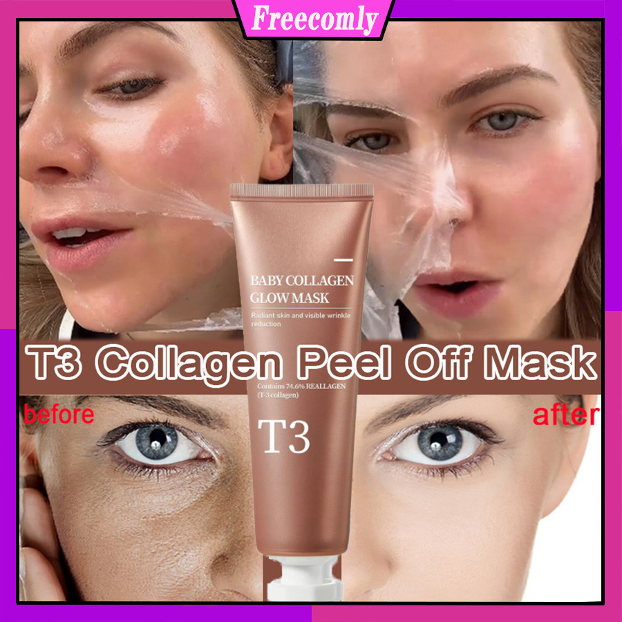 T3 Collagen Pestlo Mask Collagen Peel Off Mask Fade Fine Line Firming Serum Deep Moisturize ก่อนนอนลบ Blackhead Lighten Essence มาส์กหน้า