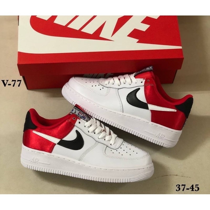 N_K Ike Air Force 1 LV8 NBA LOW (size37-45) สีขาวสีแดง