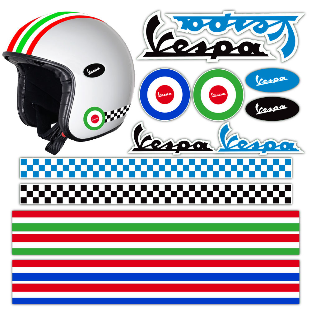 Retro หมวกกันน็อคสติกเกอร์สําหรับ Vespa Vespa Vespa Sprint 150 Spring GTS รถสติกเกอร์ดัดแปลง