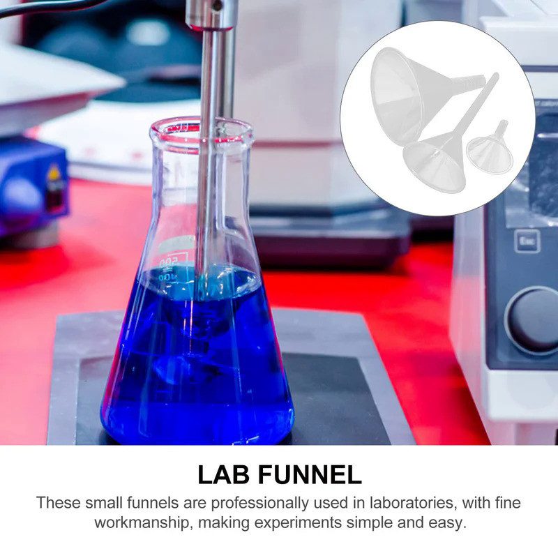 6 Pcs Laboratory Funnel Set Wide Mouth Filter Pp for Plastic Scientific Filling